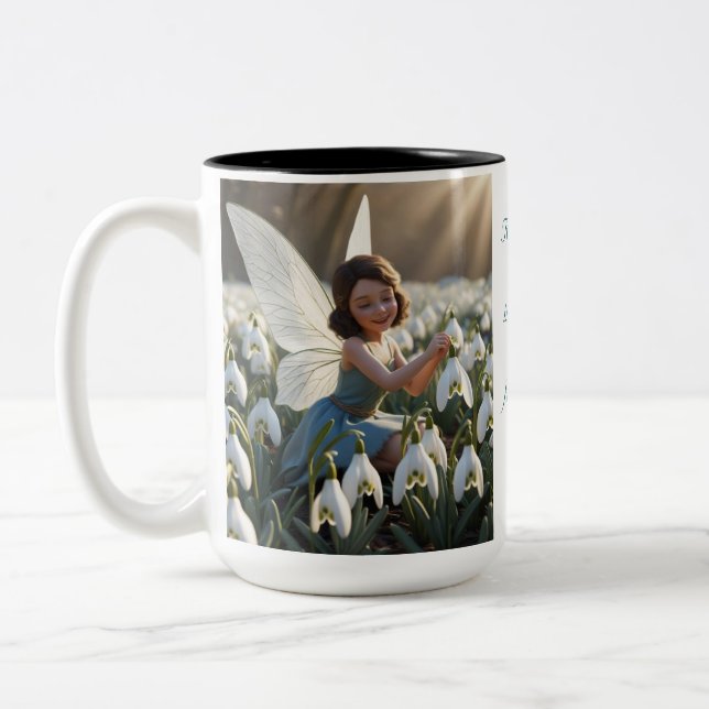 Caneca De Café Em Dois Tons Fada de Flor de Neve (Esquerda)