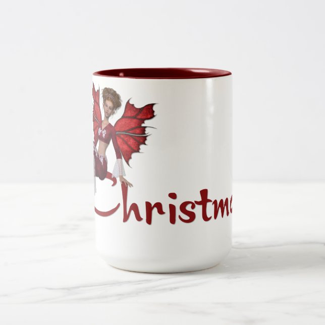 Caneca De Café Em Dois Tons Fada de Natal - Mug de Natal (Centro)