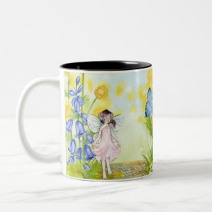 Caneca De Café Em Dois Tons Fada E Borboleta