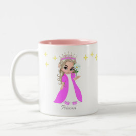 Caneca De Café Em Dois Tons Fada Fácil Princesa e Estrelas Café De Dois Tonela