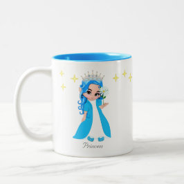 Caneca De Café Em Dois Tons Fada Princesa Fofo & Estrelas