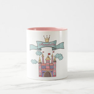 Caneca De Café Em Dois Tons Fada Rosa-Coca-Coca-Cola, Princesa, Castelo, Nome