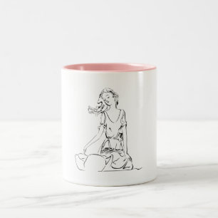 Caneca De Café Em Dois Tons Fada Sentada…