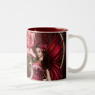 Caneca De Café Em Dois Tons Fada vermelha do dia dos namorados