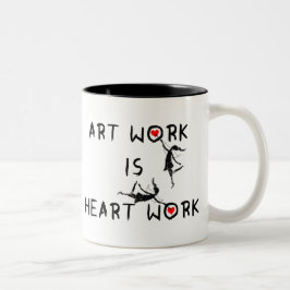 Caneca De Café Em Dois Tons Fadas da arte: O trabalho de arte é trabalho do