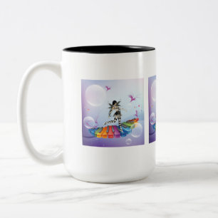 Caneca De Café Em Dois Tons Faerie de teclado musical