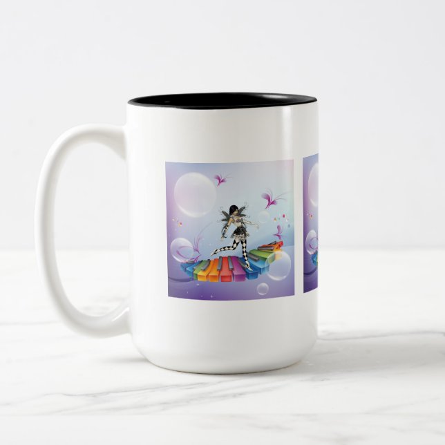 Caneca De Café Em Dois Tons Faerie de teclado musical (Esquerda)