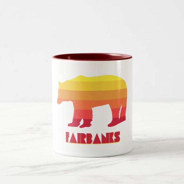 Caneca De Café Em Dois Tons Fairbanks Alaska Rainbow Bear (Centro)