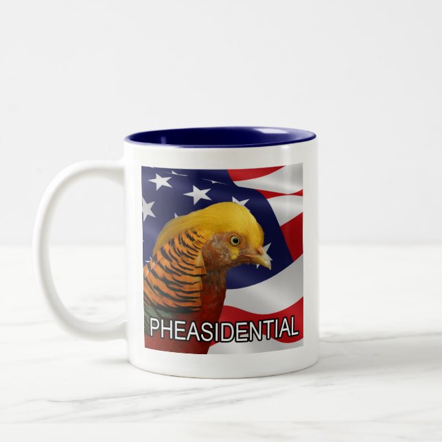 Caneca De Café Em Dois Tons Faisão de Pheasidential (Esquerda)
