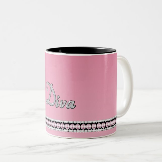 Caneca De Café Em Dois Tons Faísca da diva (Frente Esquerda)