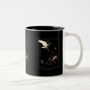 Caneca De Café Em Dois Tons "Faísca presentes brancos do corvo da criação"