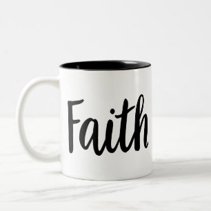 Caneca De Café Em Dois Tons Faith Gospel Graphics Faith Art Cristã Estética