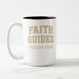 Caneca De Café Em Dois Tons Faith Guiado Varisity Year Personalizado