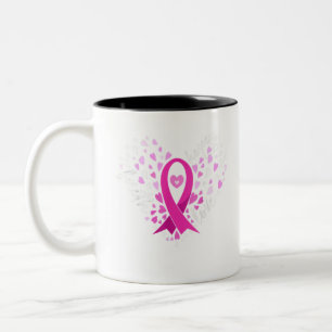 Caneca De Café Em Dois Tons Faith Hope ama Cancer de mama Consciência rosa Rib