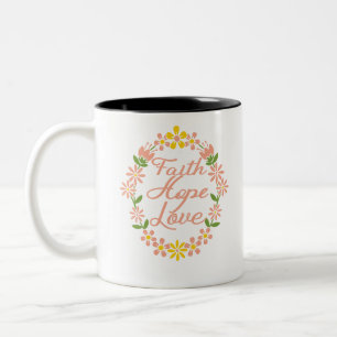 Caneca De Café Em Dois Tons Faith Hope Love