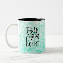Caneca De Café Em Dois Tons Faith Hope Love