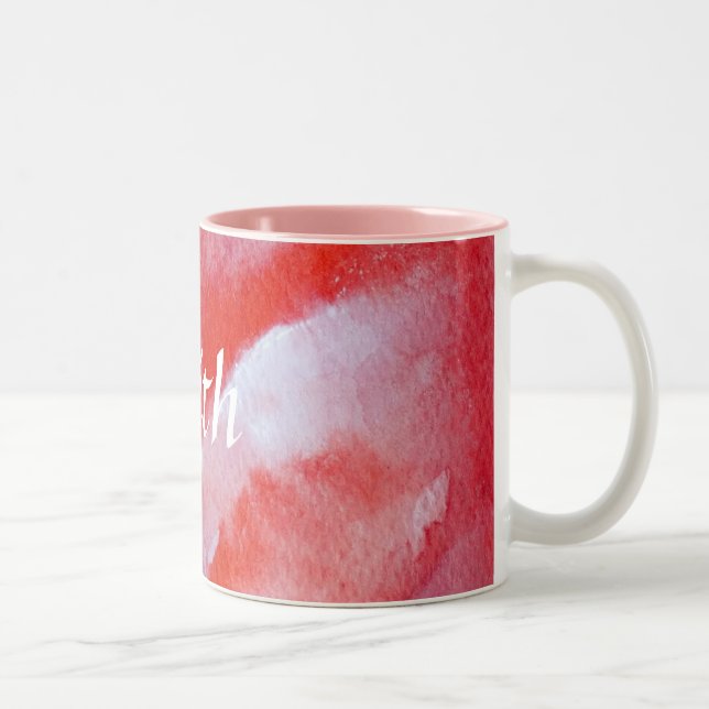 Caneca De Café Em Dois Tons Faith Original Pink Red BeauBonito Mug (Direita)