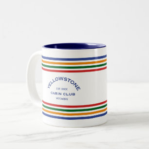 Caneca De Café Em Dois Tons Faixa de Parque de Crest Personalizado do Clube de