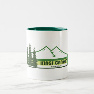 Caneca De Café Em Dois Tons Faixa Verde do Parque Nacional Kings Canyon