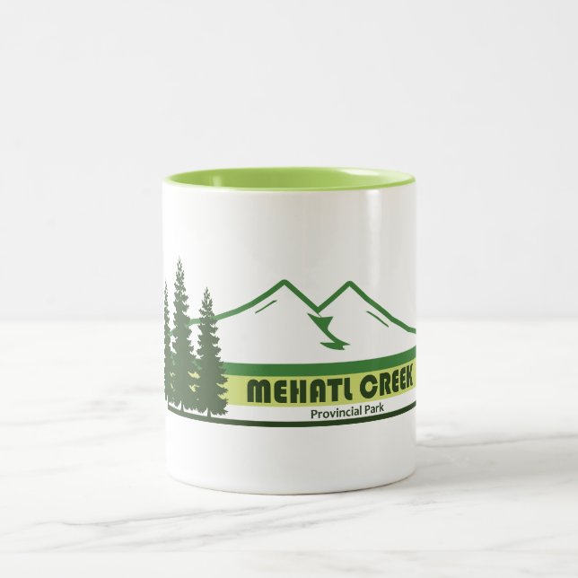 Caneca De Café Em Dois Tons Faixa Verde do Parque Provincial Mehatl Creek (Centro)