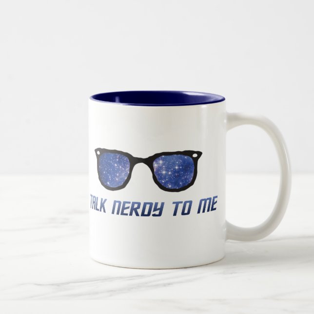 Caneca De Café Em Dois Tons Fale Com Nerdy Para Mim O Espaço Stars Mug (Direita)