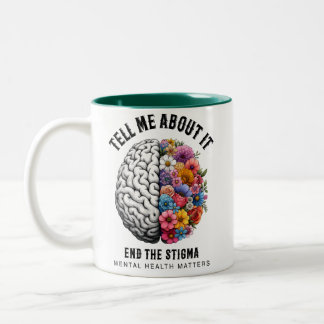 Caneca De Café Em Dois Tons Fale-me (questões de saúde mental)