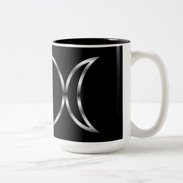 Caneca De Café Em Dois Tons Falln Pagan Triple Goddese Symbol (Direita)