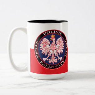 Caneca De Café Em Dois Tons Falls City Round Texan Polonês