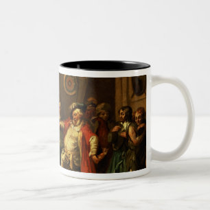 Caneca De Café Em Dois Tons Falstaff que examina seus recrutas de Henry IV