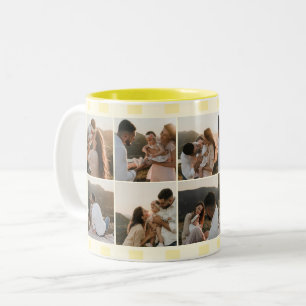Caneca De Café Em Dois Tons Família 10 Fotos Listras Amarelas