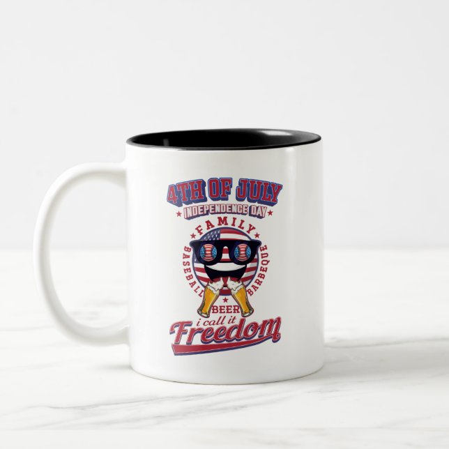Caneca De Café Em Dois Tons Família 4 de julho (Esquerda)