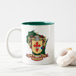 Caneca De Café Em Dois Tons Família Crest_Wisconsin Mug_Green de O " Donnell