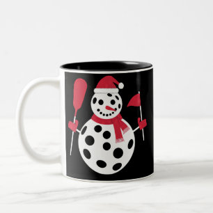Caneca De Café Em Dois Tons Família de Boneco de Neve com Chapéu de Papai Noel