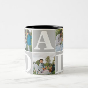Caneca De Café Em Dois Tons Família de fotos simples do Pai 3 do Dia de os pai