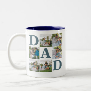 Caneca De Café Em Dois Tons Família de fotos simples do Pai 6 do Dia de os pai