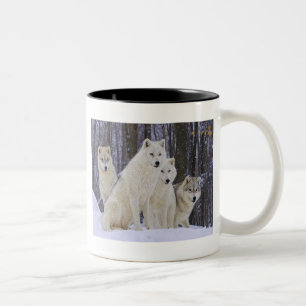 Caneca De Café Em Dois Tons Família do lobo