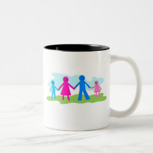 Caneca De Café Em Dois Tons Família feliz