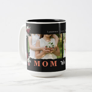 Caneca De Café Em Dois Tons Família-Mãe de Colagem Personalizada Monograma S