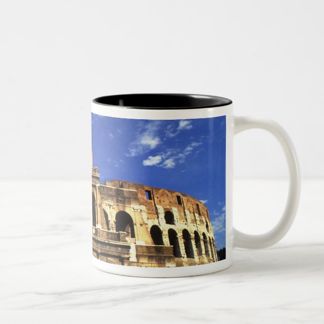Caneca De Café Em Dois Tons Famosas ruínas do Coliseu em Roma Itália (Direita)