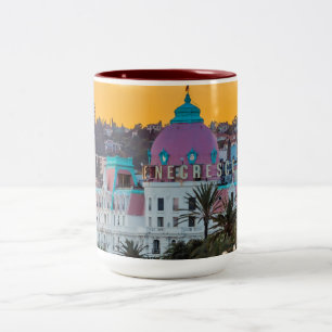 Caneca De Café Em Dois Tons Famoso hotel de luxo Negresco em Nice França