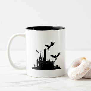 Caneca De Café Em Dois Tons Fantasia Vintage  Dragão 