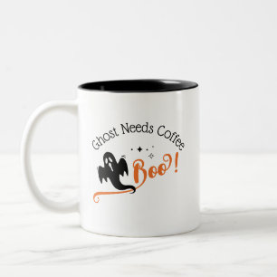 Caneca De Café Em Dois Tons Fantasma Boo Fofo Precisa de Café Halloween