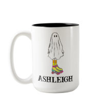 Fantasma Colorida De Halloween Com Skates De Rolan