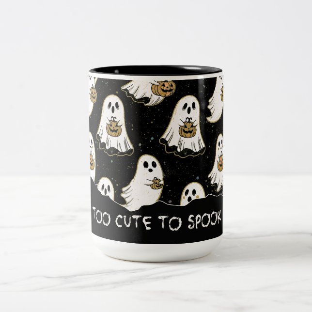 Caneca De Café Em Dois Tons Fantasma de Halloween (Centro)