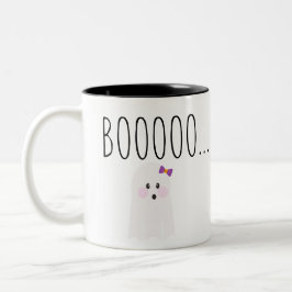 Caneca De Café Em Dois Tons Fantasma de Halloween Fofo Boooooooo