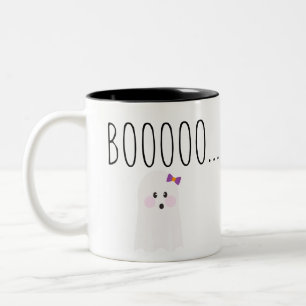 Caneca De Café Em Dois Tons Fantasma de Halloween Fofo Boooooooo