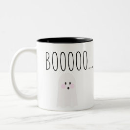 Caneca De Café Em Dois Tons Fantasma de Halloween Fofo Boooooooo
