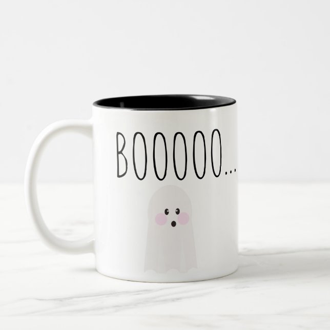 Caneca De Café Em Dois Tons Fantasma de Halloween Fofo Boooooooo (Esquerda)