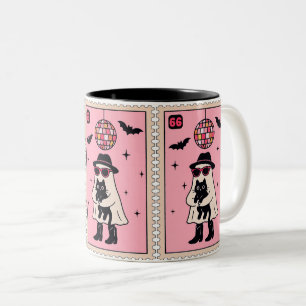 Caneca De Café Em Dois Tons Fantasma do Disco Retroativo com Carimbo de Dia da