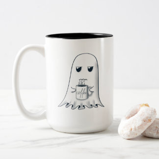 Caneca De Café Em Dois Tons Fantasma Grumpy com Design de Café